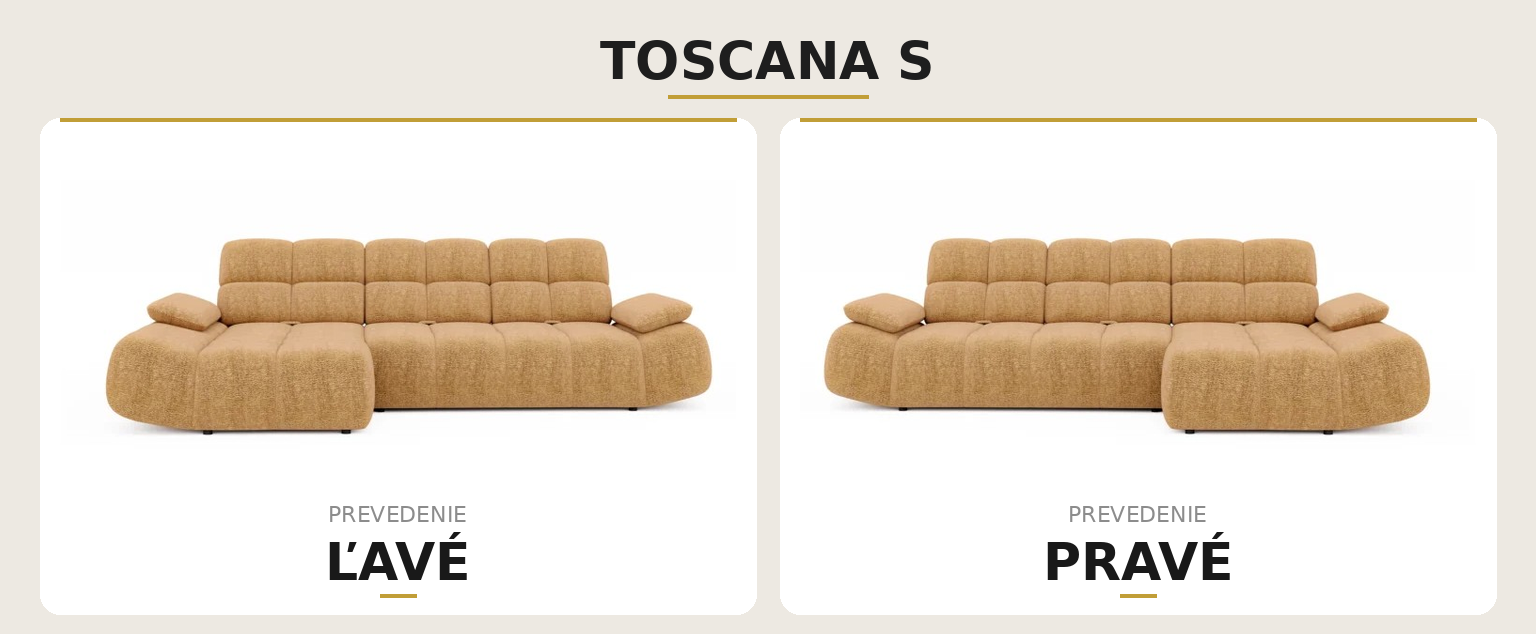 Sedacia súprava TOSCANA S – ľavé a pravé prevedenie 